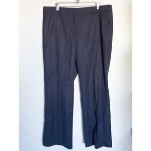 Talbots Wool Trouser Pants Wide Leg 16 P Petite Dark Gray Charcoal Work Office